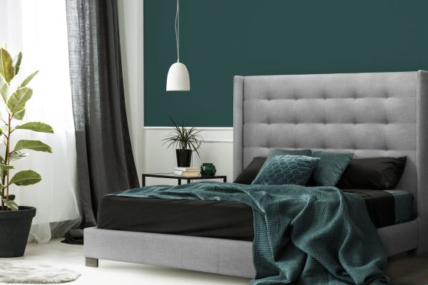 GreyTufted Bed