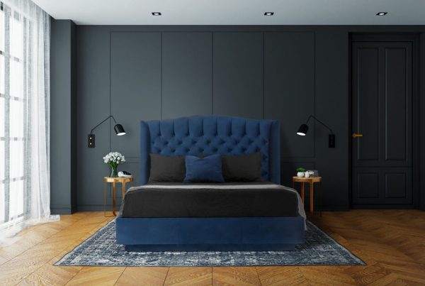 Blue Velvet Bed